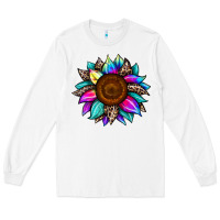 White sunflower tie dye Long Sleeve Tee - JahusDesignShop