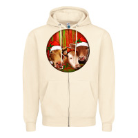 Sandshell Christmas Cow, Zipper Hoodie - Jasminsmagicworld