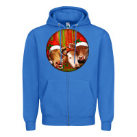True Royal Christmas Cow, Zipper Hoodie - Jasminsmagicworld