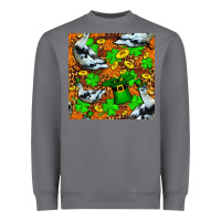 Storm St patricks  duck with leprechaun hat  seamless Heavyweight Sweatshirt - FaDigitalArtStudio