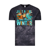 Cloud Black just a girl who loves winter Vintage Tee - FaDigitalArtStudio