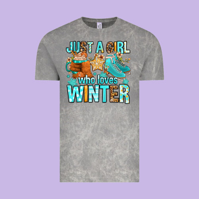 Just A Girl Who Loves Winter Vintage Tee Designed By Fadigitalartstudio