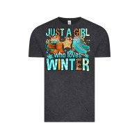 Vintage Black just a girl who loves winter Vintage Tee - FaDigitalArtStudio