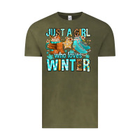 Vintage Olive just a girl who loves winter Vintage Tee - FaDigitalArtStudio