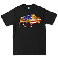 Black bison amerıcan flag Premium Tee - BarkalooDesign