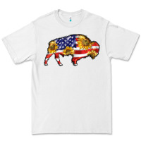White bison amerıcan flag Premium Tee - BarkalooDesign