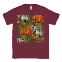 Burgundy squirrel pumpkin seamless Classic Tee - BundleAndBundleShop