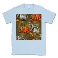 Dusty Blue squirrel pumpkin seamless Classic Tee - BundleAndBundleShop