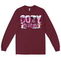 Burgundy pink cozy season with snowman ado Long Sleeve Tee - AdoDesignShop
