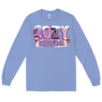 Colony Blue pink cozy season with snowman ado Long Sleeve Tee - AdoDesignShop