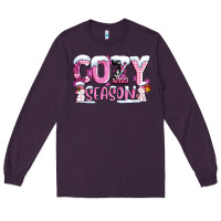 Plum pink cozy season with snowman ado Long Sleeve Tee - AdoDesignShop