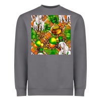 Storm St patricks  goat family with balloons seamless Heavyweight Sweatshirt - FaDigitalArtStudio