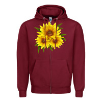 Burgundy maximillian perennial sunflower Zipper Hoodie - LillyAllenDesigns