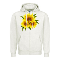 Oatmeal Heather maximillian perennial sunflower Zipper Hoodie - LillyAllenDesigns