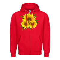 Red maximillian perennial sunflower Zipper Hoodie - LillyAllenDesigns