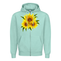 Maximillian Perennial Sunflower Zipper Hoodie | Teevron