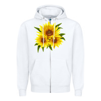 White maximillian perennial sunflower Zipper Hoodie - LillyAllenDesigns
