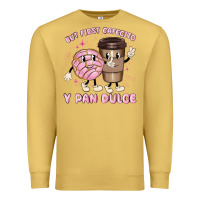 Antique Gold but first cafecito y pan dulce Premium Sweatshirt - MaliasSmallBusiness