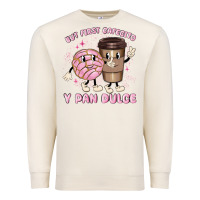 Sandshell but first cafecito y pan dulce Premium Sweatshirt - MaliasSmallBusiness