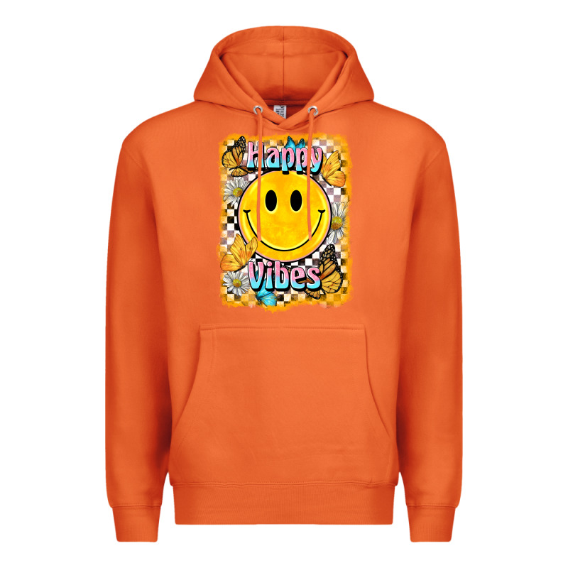 Happy Vibes Smiley Face Premium Hoodie by BarkalooDesign | Teevron