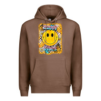 Chestnut happy vibes smiley face Premium Hoodie - BarkalooDesign