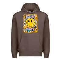 Coffee happy vibes smiley face Premium Hoodie - BarkalooDesign