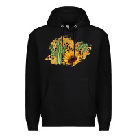 Black cactus leopard sunflower glitter  patch Premium Hoodie - AdoDesignShop