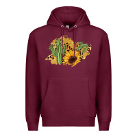 Burgundy cactus leopard sunflower glitter  patch Premium Hoodie - AdoDesignShop