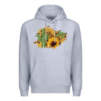 Heather Grey cactus leopard sunflower glitter  patch Premium Hoodie - AdoDesignShop