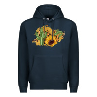 Navy cactus leopard sunflower glitter  patch Premium Hoodie - AdoDesignShop
