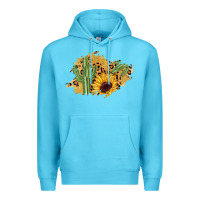 Ocean Blue cactus leopard sunflower glitter  patch Premium Hoodie - AdoDesignShop