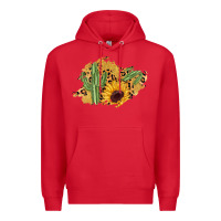 Red cactus leopard sunflower glitter  patch Premium Hoodie - AdoDesignShop
