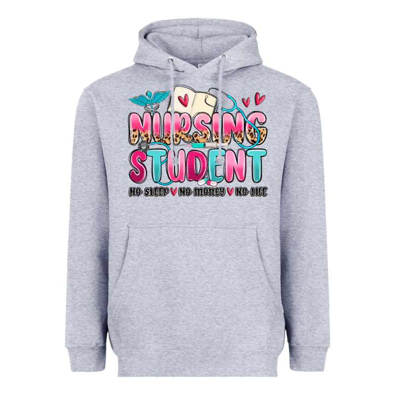 Nursing Student No Sleep No Money No Life Heavyweight Hoodie by MaliasSmallBusiness | Teevron