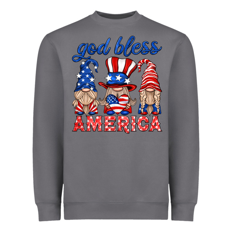 God Bless America Gnome Heavyweight Sweatshirt by HRA Design Shop | Teevron