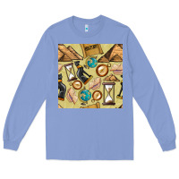 Colony Blue history seamless pattern Long Sleeve Tee - BundleAndBundleShop