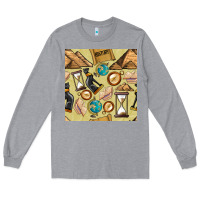 Heather Grey history seamless pattern Long Sleeve Tee - BundleAndBundleShop