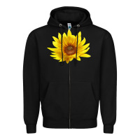Black Maximillian Perennial Sunflower Zipper Hoodie - LillyAllenDesigns