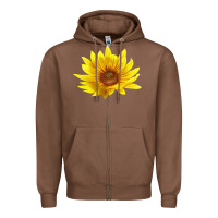 Chestnut Maximillian Perennial Sunflower Zipper Hoodie - LillyAllenDesigns