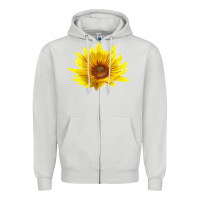 Dove Grey Maximillian Perennial Sunflower Zipper Hoodie - LillyAllenDesigns