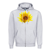 Heather Grey Maximillian Perennial Sunflower Zipper Hoodie - LillyAllenDesigns