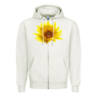 Oatmeal Heather Maximillian Perennial Sunflower Zipper Hoodie - LillyAllenDesigns