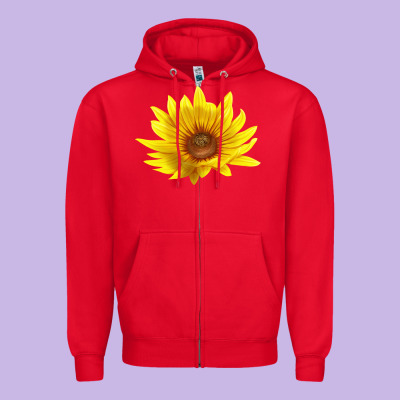 Maximillian Perennial Sunflower Zipper Hoodie Designed By Lillyallendesigns