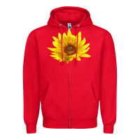 Red Maximillian Perennial Sunflower Zipper Hoodie - LillyAllenDesigns