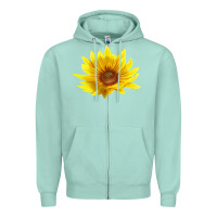 Seafoam Maximillian Perennial Sunflower Zipper Hoodie - LillyAllenDesigns