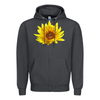Smoke Maximillian Perennial Sunflower Zipper Hoodie - LillyAllenDesigns