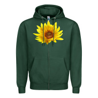 Sports Green Maximillian Perennial Sunflower Zipper Hoodie - LillyAllenDesigns