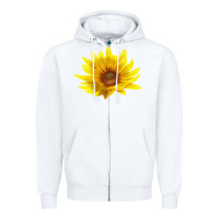 White Maximillian Perennial Sunflower Zipper Hoodie - LillyAllenDesigns