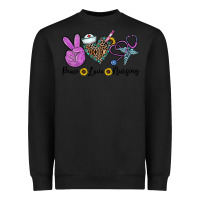 Black peace love nursing Heavyweight Sweatshirt - CowhideDigitalArt
