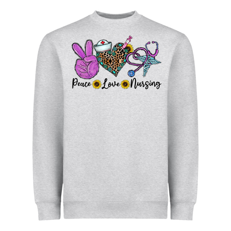 Peace Love Nursing Heavyweight Sweatshirt by CowhideDigitalArt | Teevron