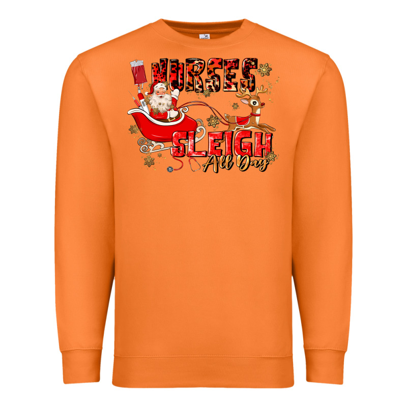 Nurses Sleigh All Day Premium Sweatshirt by MaliasSmallBusiness | Teevron